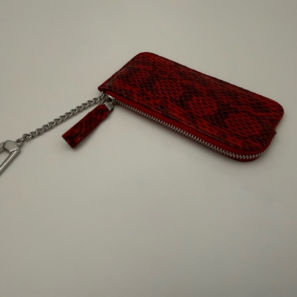 KWANPEN 1938 • Red Exotic Genuine SNAKESKIN Key Clay Bag Charm w/ Palladium - Picture 7 of 16